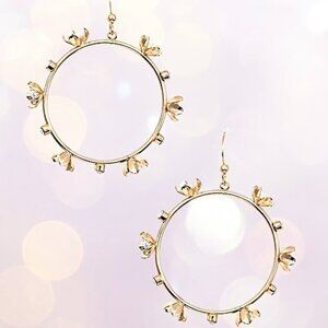 1 LEFT!! NELLA FLORAL RHINESTONE DANGLE EARRINGS